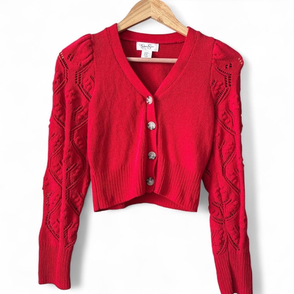 Red Button-Up Sweater
